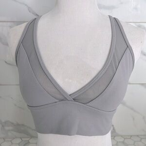 ❌ CLEARANCE Aerie Chill Play Move Gray Mesh Lined Sports Lounge Bra Size S